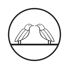 Circle two bird animal logo  design 