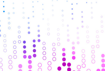 Light Pink, Blue vector pattern with spheres.