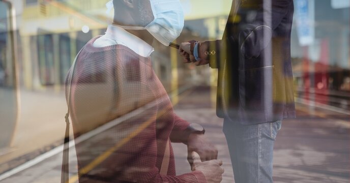 Digital illustration of man wearing coronavirus covid19 mask