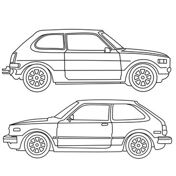 car outline vector image for coloring book.
