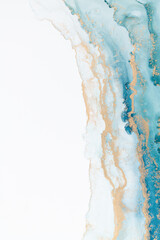 Marble ink abstract art from meticulous original painting abstract background . Painting was painted on high quality paper texture to create smooth marble background pattern of ombre alcohol ink . © InfiniteFlow