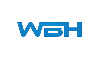 WBH monogram linked letters, creative typography logo icon