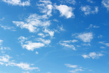 Blank sky surface with small clouds