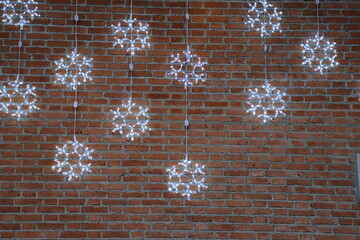 Beautiful Chrismas light on the wall 