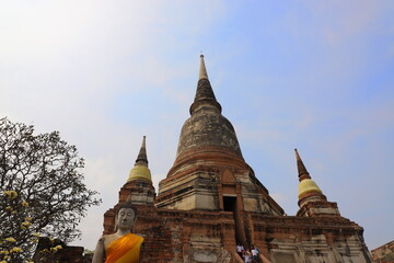 Pagoda at the Wat Yai Chai Mong Kol temple in Ayuttaya province, Thailand.