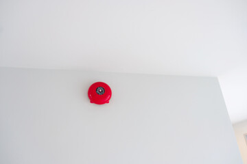 Fire alarm on the wall, powerful emergency equipment safety for apartment
