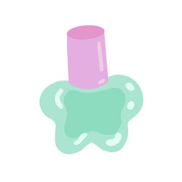 Hand-drawn cute isolated clipart illustration of star shaped nail polish