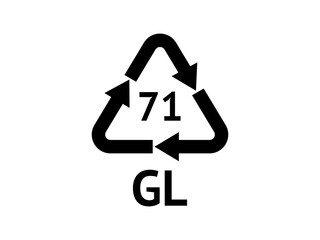Glass Recycling codes. Recycling symbol on an isolated background. Mobius strip.
Special icon for sorting and recycling. Secondary use. Vector illustration for Packaging.