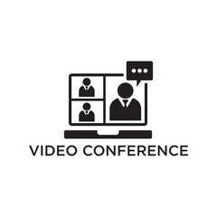 video conference icon , virtual icon vector