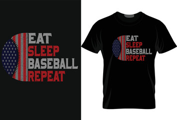 eat sleep baseball repeat t shirt