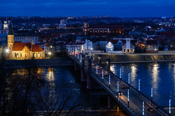 Fototapeta na wymiar Eastern Europe Kaunas night view