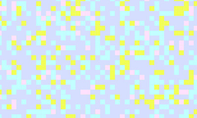 Abstract square pixel mosaic colorful background geometric seamless pattern in pastel colors. 8 bit