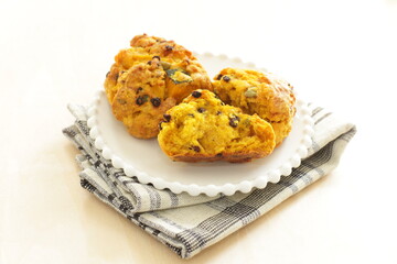 Homemade pumpkin scone for autumn breakfast food image 