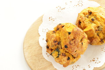Homemade pumpkin scone for autumn breakfast food image 