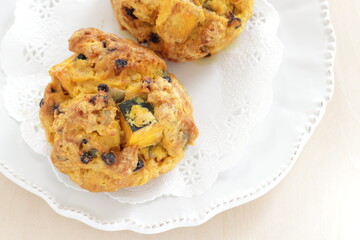 Homemade pumpkin scone for autumn breakfast food image 