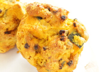 Homemade pumpkin scone for autumn breakfast food image 