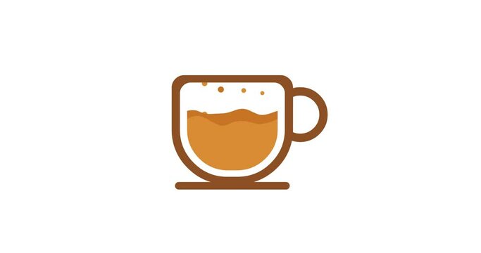 Modern looping animation of a cup of coffee, suitable for loading animations