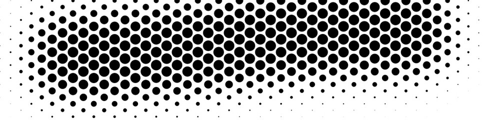 Abstract halfton background. A wave of black dots on a white background. The pattern is chaotic