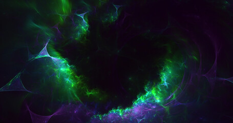 3D rendering abstract multicolor fractal light background
