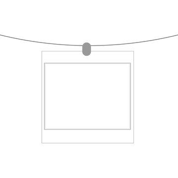 blank photo frame on rope