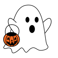 Spooky Ghost with pumpkin