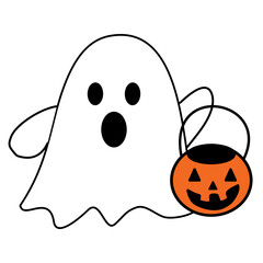 Spooky Ghost with pumpkin