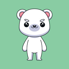 cute polar bear cartoon doodle art hand drawn concept vector kawaii icon illustration