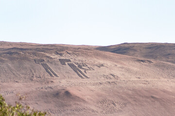 Fototapeta na wymiar giant geoglyph of Lluta in the Atacama desert