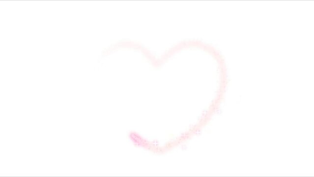heart shaped ribbon, white heart on a white background, beautiful animation heart on white background