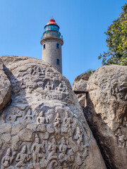 The Descent of the Ganges (also known as Arjuna's Penance or Bhagiratha's Penance), the largest open-air rock relief at mahabalipuram,tamilnadu