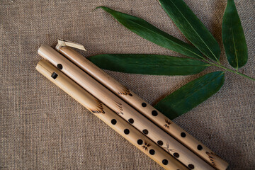 Details of the bamboo flute craft that uses used bamboo furniture, the production process is done by handmade by bamboo craftsmen © Yasuspade