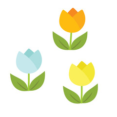 Cute Colorful Flowers Plants Illustration Vector Clipart