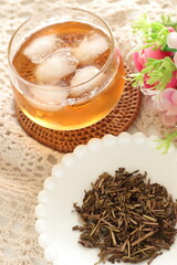 Japanese tea, Hōjicha, the green tea roasted in a porcelain pot over charcoal