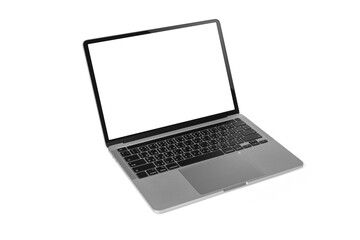 laptop with blank screen. notebook isolated on white background
