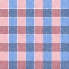 Seamless classic tartan plaid. Blue, pink, brown checkered textured background.