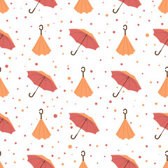 autumn seamless pattern with umbrellas.Cute flat illustration of autumn pattern for decor and design