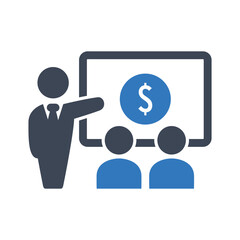 Business meeting icon vector graphic illustration