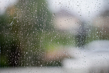 water on mirror, rainy day, abstract background