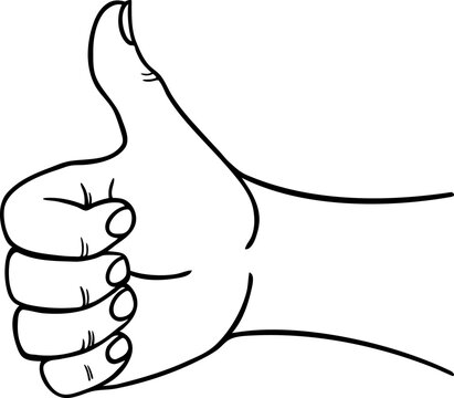 recommend clip art: Symbol thumb up. Hand gesture sketch. Vector illustration. Hand line icons isolated on white background vector. Like confirm and thumb up outline icon.