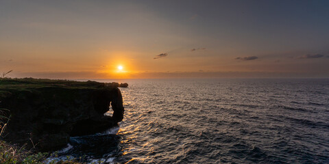 沖縄県 象が岬の夕焼けと海 / Sunset and Sea of Okinawa