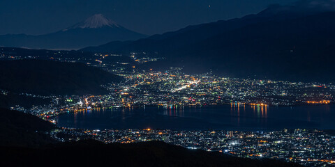 高ボッチ高原から見える夜景 / Night view from Takabotchi Plateau