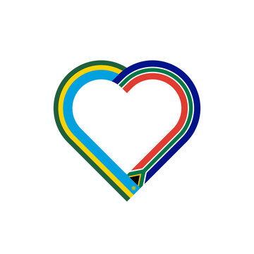 recommend clip art: friendship concept. heart ribbon icon of rwanda and south africa flags. vector illustration isolated on white background
