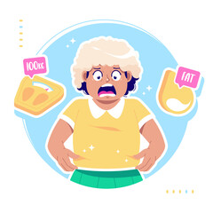 obesity and overweight concept illustration