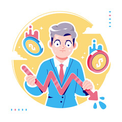 shocking bearish stock market concept illustration