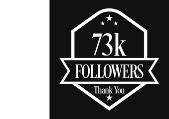 Thank you 73K followers, 73000 followers celebration, Vector Illustration