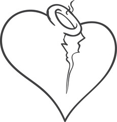sacred heart handdrawn outline
