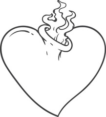 sacred heart handdrawn outline
