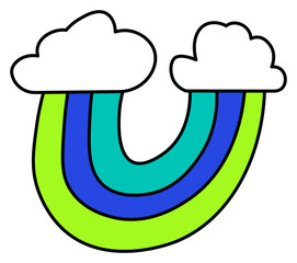 Weather phenomena, rainbow upside down 90s sticker