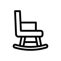 rocking chair line icon illustration vector graphic