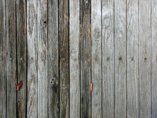 細長い古い板を縦に並べて木ネジで止めてある背景素材